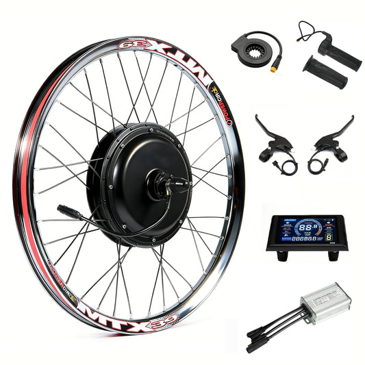 KT2000 Elektrofahrrad-Umbausatz mit 2000-W-Nabenmotor und 52-V-20-Ah-Lithium-Akku für ein leistungsstarkes E-Bike-Upgrade