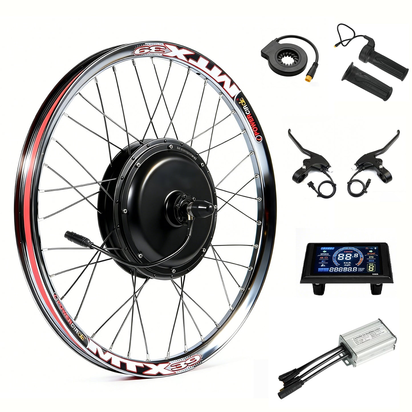 KT2000 Elektrofahrrad-Umbausatz mit 2000-W-Nabenmotor und 52-V-20-Ah-Lithium-Akku für ein leistungsstarkes E-Bike-Upgrade