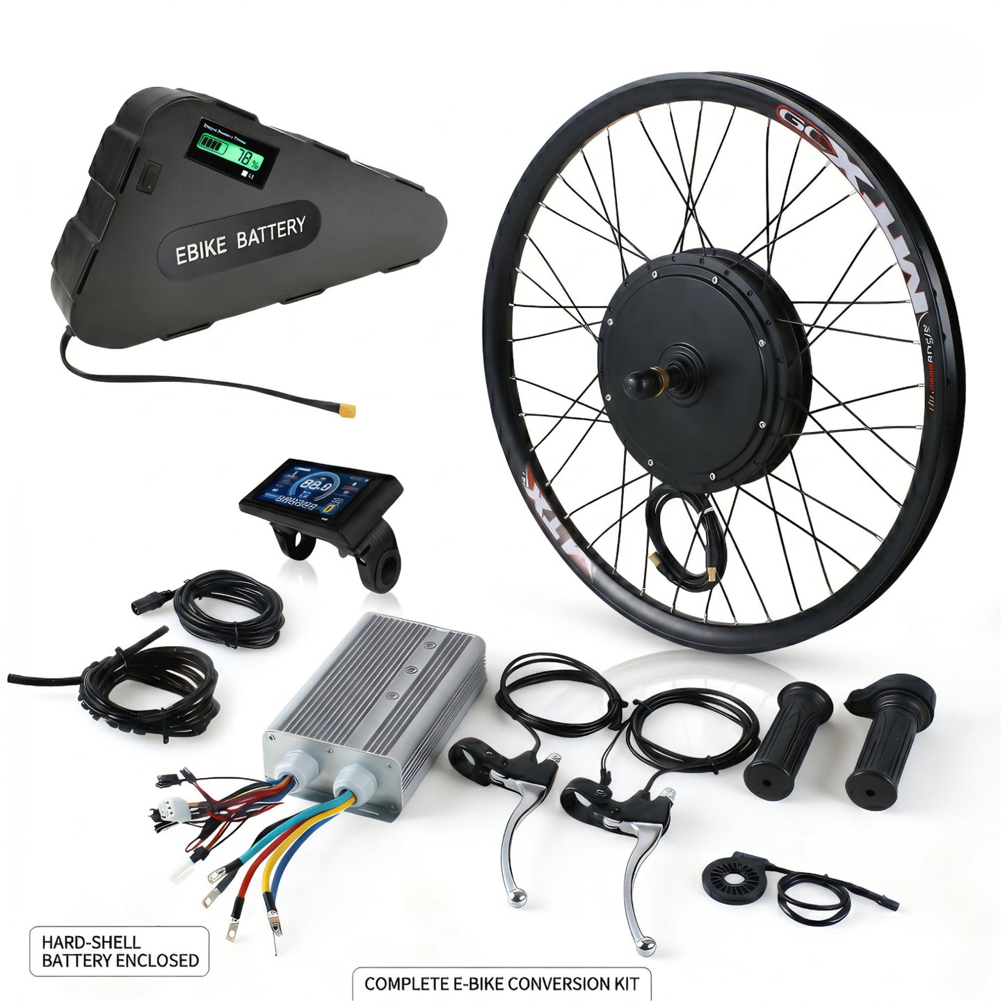 2000W E-Bike Conversion Kit with 60V 20Ah Premium Soft Pack Lithium Battery
